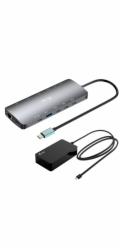 i-tec USB-C Metal Nano 3x Display Dock, 2x HDMI 1x USB-C video, PD 140W + i-tec Universal Charger 140 W