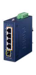 Planet IGS-514PT kompaktní průmyslový L2/L4 switch, 4x1Gb, 1x1G SFP, 4x1Gb PoE+ 802.3at 120W, -40~75°C, IP30, fanless
