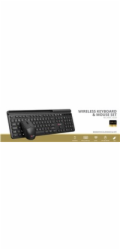 C-TECH klávesnice s myší WLKMC-05B, Bezdrátový set 2.4GHz, CZ, Černá
