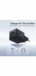 Nabíječka do sítě Baseus Palm 30W, 1xUSB, 1xUSB-C černá