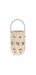 Keramická lampa 23 cm s rukojetí béžová KO-095202930bezo