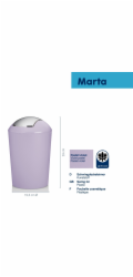 Odpadkový koš Marta plast, fialová 29x19,5 cm KL-24549