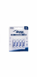 Akyga alkalická baterie AA LR6 Zn-MnO2, 1.5V/3050mAh, blister 4x