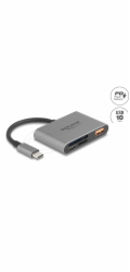 Delock Čtečka karet USB-C pro paměťové karty SD a Micro SD + port USB 10 Gb/s typu A a USB typu C PD 2.0 85 W