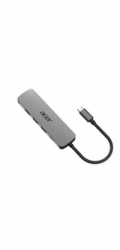 Acer 5IN1 Type- C dongle,HDMI,USB3.0,USB-C,100W PD,Dark Silver