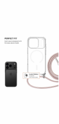 Pouzdro FIXED MagPure Neck s růžovou šňůrkou na krk pro Apple iPhone 17 Pro