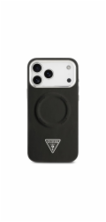 Guess PU Leather Triangle Logo MagSafe kryt iPhone 17 Pro Max čierny