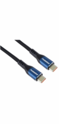 PremiumCord USB-C kabel ( USB 3.2 GEN 2x2, 5A, 100W, 20Gbit/s ) 3m, bavlněný oplet