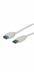 Kabel Value USB 3.0 A-A, M/F 0,8m, prodlužovací, bílý