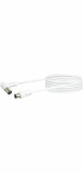 Připojovací kabel Schwaiger, úhlová zástrčka 90°, bílý, 3 m