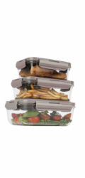 Dóza na potraviny s víkem skleněná sada 3 ks Taupe Collection BH-8792