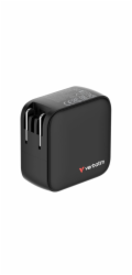 Verbatim Mini-GaN-Ladegerät mit Display (schwarz, 65 Watt)