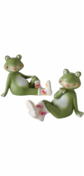 Boltze Dekorativní figurka žáby hippie, 2-cestná, různobarevná, zelená