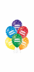 Latexový balónek Party Factory O 25 cm Všechno nejlepší k narozeninám pro dospělé 10 kusů