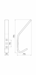Háček na klobouk Siro 1606 kovový, hladký, černý matný, rozteč otvorů 32 mm