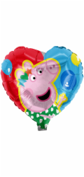 Fóliový balónek Prasátko Peppa s motivem srdce O 45 cm, velikost 1