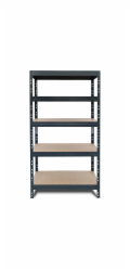 Ar Shelving, robustní bezšroubový regál s nýty, M, 180 cm x 90 cm x 40 cm, antracitová barva, FSC®