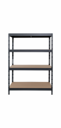 Ar Shelving, vysoce odolný bezšroubový regál s nýty, délka 180 cm x 120 cm x 45 cm, antracitová barva FSC® 4B