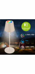 Stmívatelná dobíjecí stolní lampa Brilo Calida Touch s lahvovým víčkem, 36 cm, béžová