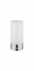 Stolní lampa Globo Lex, kov, matný nikl, RGBW LED, 88 x 190 mm
