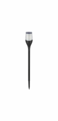 LED solární sloupek s efektem plamene, 7,5 cm x 7,5 cm x 64,5 cm, černý