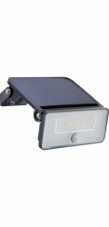 LED solární nástěnné svítidlo s PIR senzorem 8 W 1000 lm černé