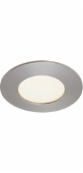 Zapuštěné LED svítidlo Briloner, plast, matný nikl, V: 3 cm, O: 8,5 cm