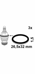 Kirchhoffovo šroubovací těsnění, vulkanizované vlákno, 26,5 x 32 mm x 1,5 mm, červené, 3 kusy