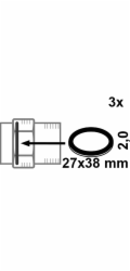 Kirchhoff HD Fiber šroubovací těsnění 27 mm x 38 mm x 2 mm modré 3 kusy