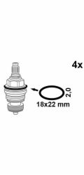 Kirchhoffův O-kroužek gumový pro ventilek 18 mm x 22 mm x 2 mm černý 4 kusy