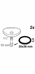Silikonový krimpovací kroužek Kirchhoff pro ponornou trubici O 32 mm, černý, 2 kusy