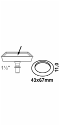 Těsnění misky ventilu Kirchhoff, gumové, pro kuželové ventily 38 mm (1 1/2"), 43 x 67 x 11 mm