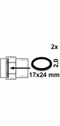 Kirchhoffovo gumové těsnění šroubu pro 10 mm (3/8") 17 x 24 x 2 mm, 2 kusy