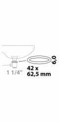 Silikonové těsnění Kirchhoff pro 32 mm (1 1/4") Bílé 42 mm x 62,5 mm x 6 mm