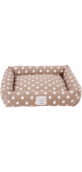 Pelíšek pro domácí mazlíčky Heim Dots Velikost L 58 cm x 52 cm x 8 cm Béžový s puntíky