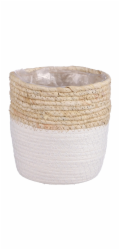 Košík Rachel z slídy, kulatý, 16 cm x 16 cm, bílý