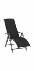 Hliníkové polohovací křeslo Welsby s područkami, skládací a nastavitelné, černé