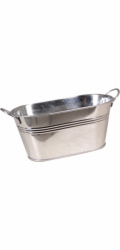 Zinková vana se dvěma uchy, 22 cm x 12,5 cm x 10,5 cm, stříbrná