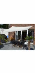 Čtvercová sluneční plachta Floracord, světle slonovinová, 300 cm x 400 cm s pláštěnkou