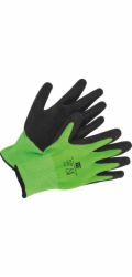 Zahradní rukavice s částečným latexovým povlakem, zelené, velikost 9