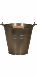 Zinkové vědro černé barvy s rukojetí/dřevěnou rukojetí 7,2 l 31 cm x 29 cm x 27 cm