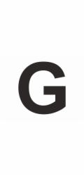 Samolepka "G" 6 cm vysoká PVC fólie černá