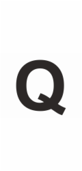 Samolepka "Q", černá, výška 6 cm, PVC fólie