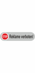 Samolepka „Žádná reklama“, 2,5 cm x 9 cm, PVC fólie