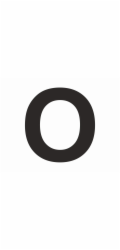 Samolepka "O" černá, PVC fólie, výška 6 cm