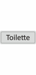 Dveřní cedule „Toaleta“, 12 cm x 4,5 cm, tvrdé PVC, stříbrošedá