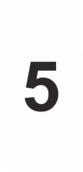 Samolepka "5" Černá PVC fólie výška 6 cm