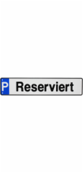 Cedule rezervace parkovacího místa "Rezervováno" 11 cm x 52 cm Hliník bílý