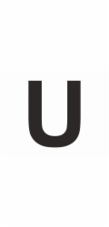 Samolepka "U" černá, výška 6 cm, PVC fólie