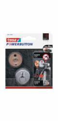 Univerzální háček Tesa Powerbutton Hook, chrom, střední
